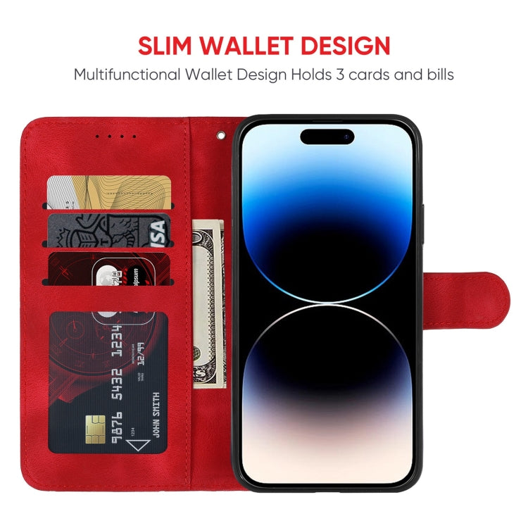 For iPhone 14 Pro Skin Feel Geometric Lines Leather Phone Case