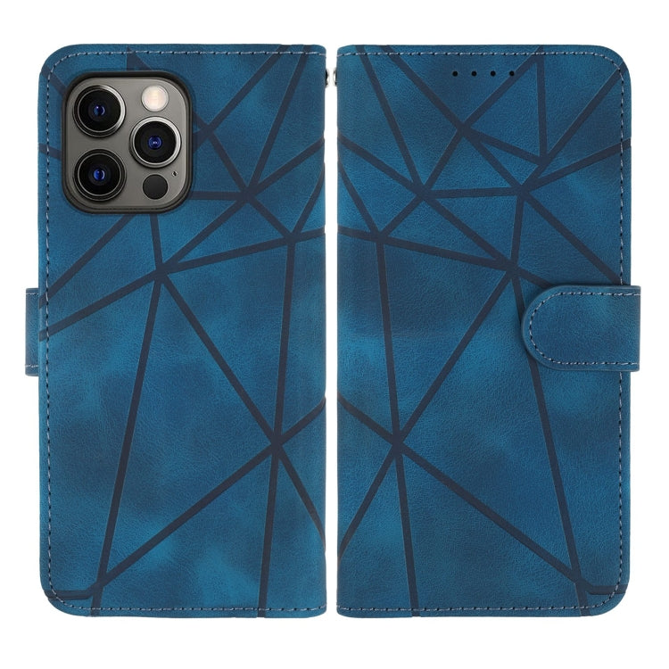 For iPhone 14 Pro Skin Feel Geometric Lines Leather Phone Case