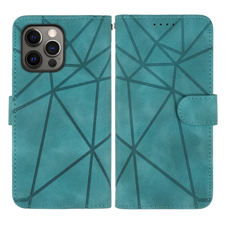 For iPhone 14 Pro Skin Feel Geometric Lines Leather Phone Case