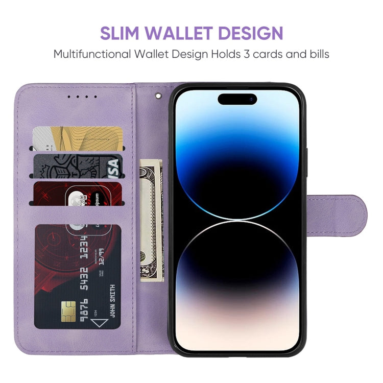 For iPhone 14 Pro Skin Feel Geometric Lines Leather Phone Case
