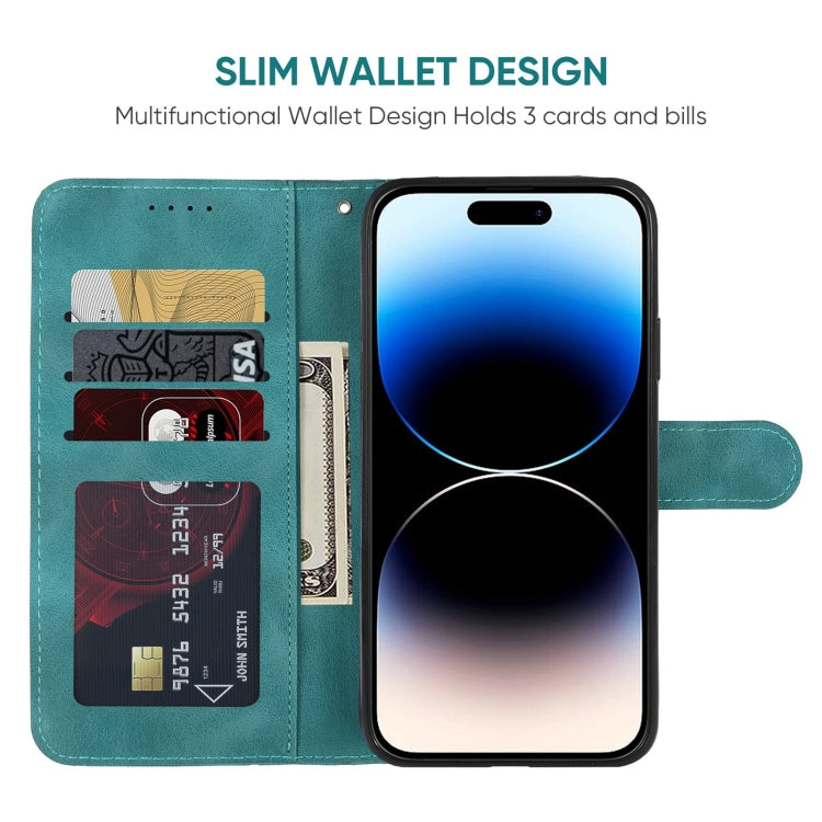 For iPhone 14 Pro Max Skin Feel Geometric Lines Leather Phone Case