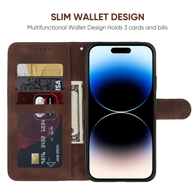 For iPhone 14 Pro Max Skin Feel Geometric Lines Leather Phone Case