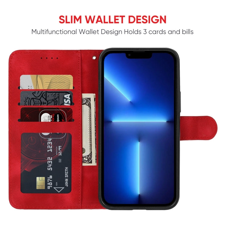 For iPhone 13 Pro Max Skin Feel Geometric Lines Leather Phone Case