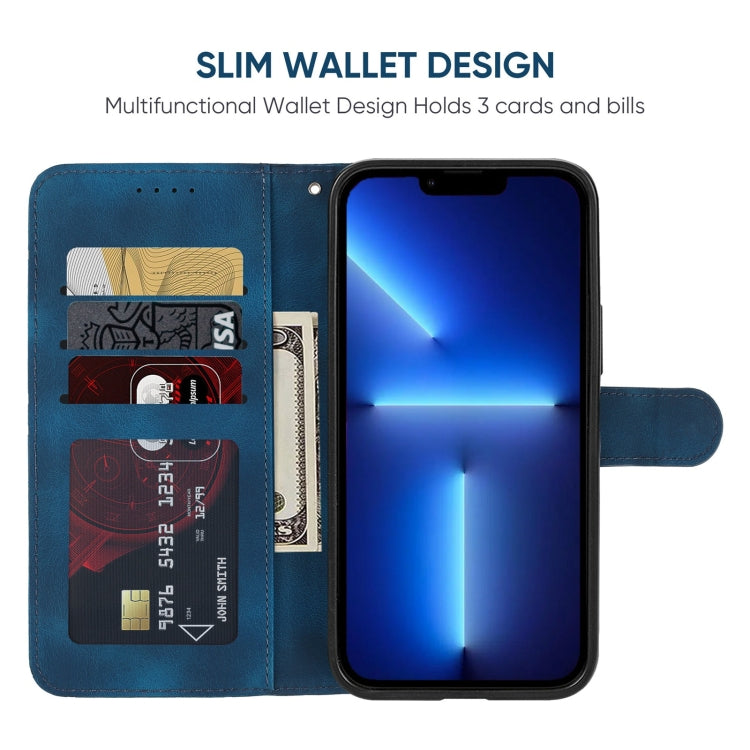 For iPhone 13 Pro Max Skin Feel Geometric Lines Leather Phone Case