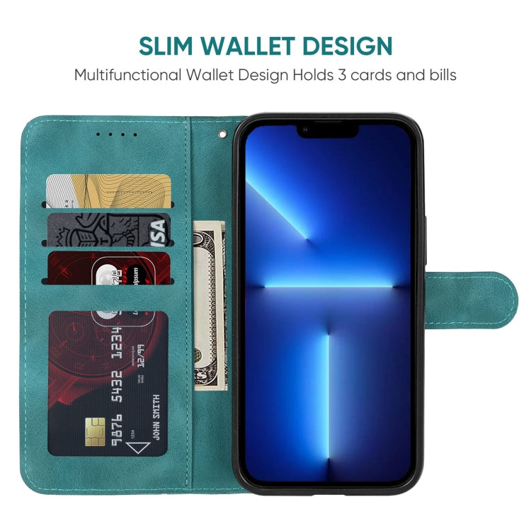 For iPhone 13 Pro Max Skin Feel Geometric Lines Leather Phone Case