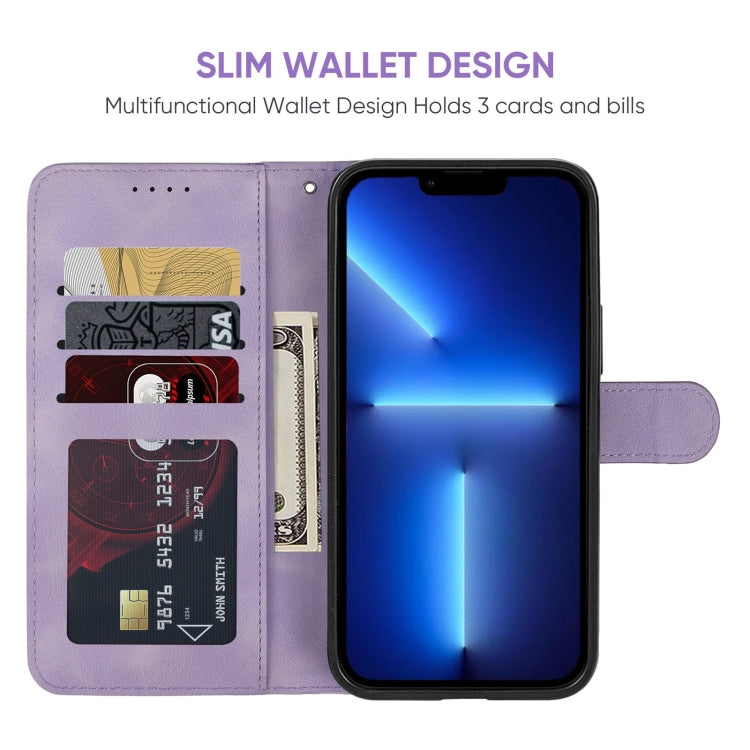 For iPhone 13 Pro Max Skin Feel Geometric Lines Leather Phone Case