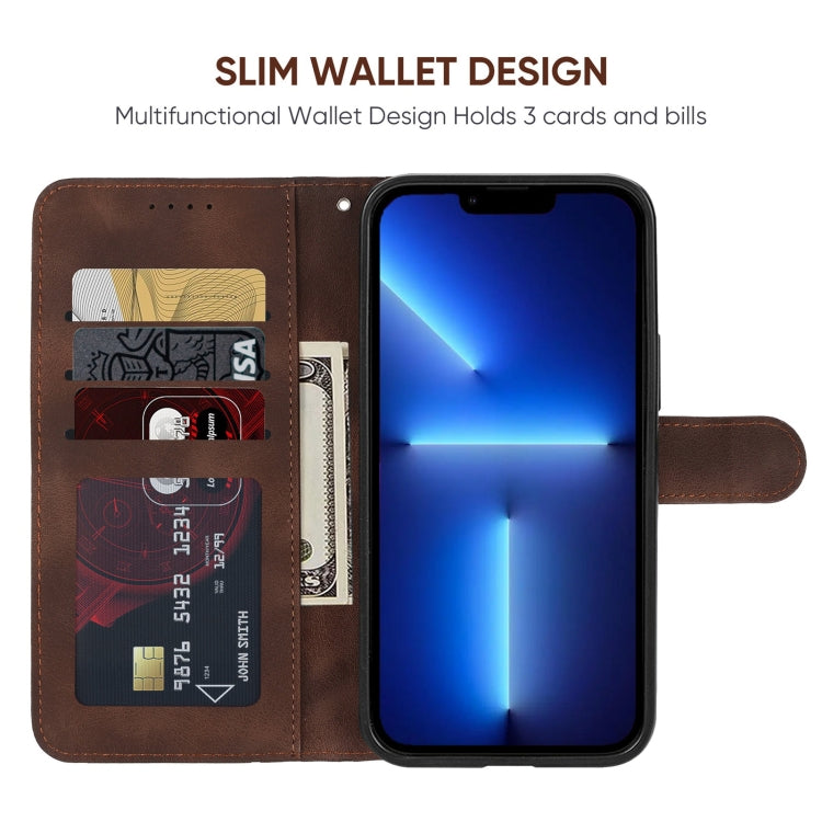 For iPhone 13 Pro Max Skin Feel Geometric Lines Leather Phone Case