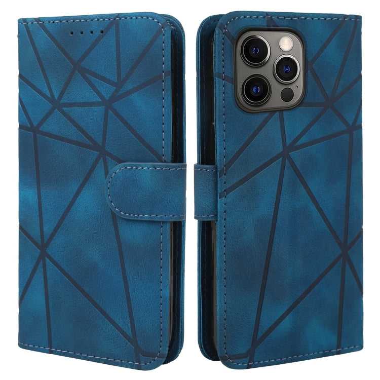 For iPhone 13 Pro Skin Feel Geometric Lines Leather Phone Case