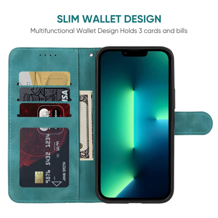 For iPhone 13 Pro Skin Feel Geometric Lines Leather Phone Case