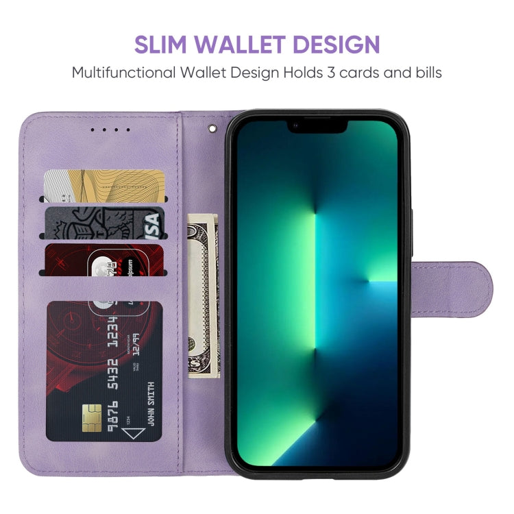 For iPhone 13 Pro Skin Feel Geometric Lines Leather Phone Case