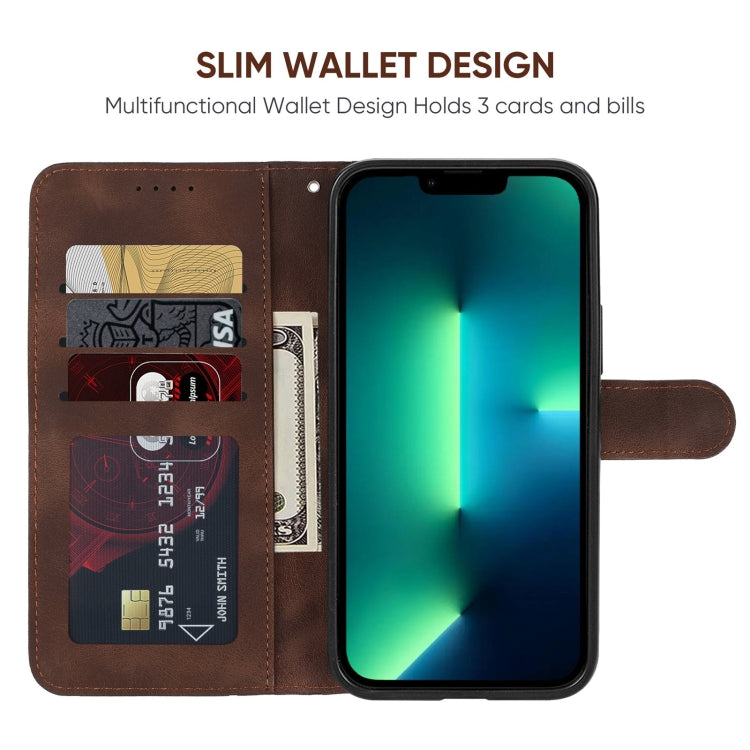 For iPhone 13 Pro Skin Feel Geometric Lines Leather Phone Case