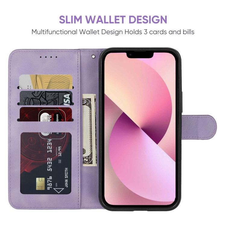 For iPhone 13 Skin Feel Geometric Lines Leather Phone Case