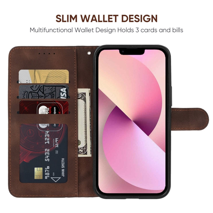 For iPhone 13 Skin Feel Geometric Lines Leather Phone Case