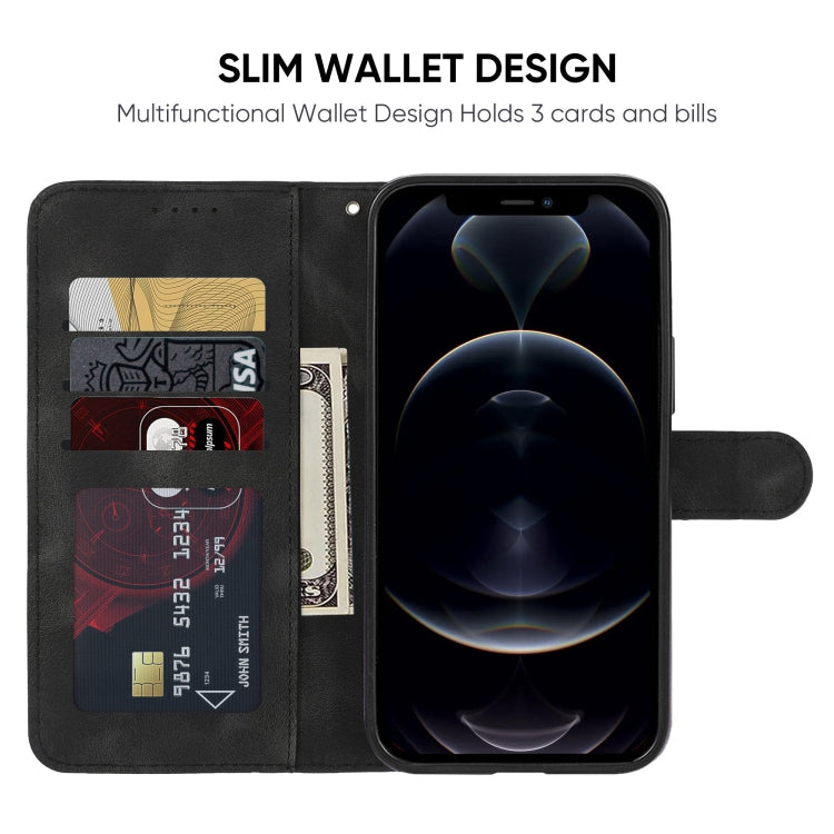 For iPhone 12 / 12 Pro Skin Feel Geometric Lines Leather Phone Case