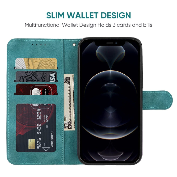 For iPhone 12 / 12 Pro Skin Feel Geometric Lines Leather Phone Case
