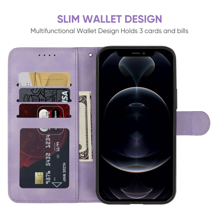 For iPhone 12 / 12 Pro Skin Feel Geometric Lines Leather Phone Case