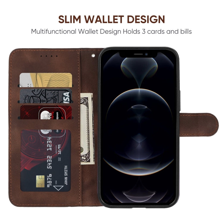 For iPhone 12 / 12 Pro Skin Feel Geometric Lines Leather Phone Case