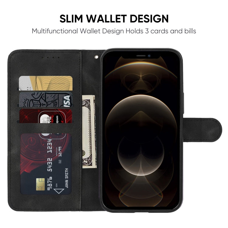 For iPhone 12 Pro Max Skin Feel Geometric Lines Leather Phone Case