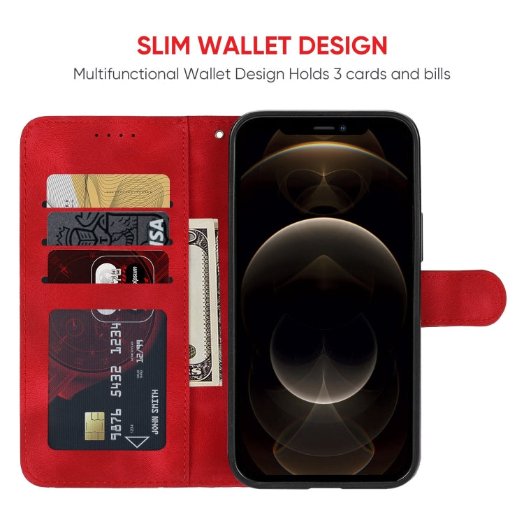 For iPhone 12 Pro Max Skin Feel Geometric Lines Leather Phone Case