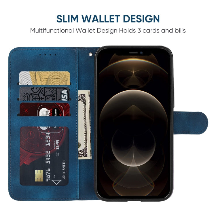 For iPhone 12 Pro Max Skin Feel Geometric Lines Leather Phone Case