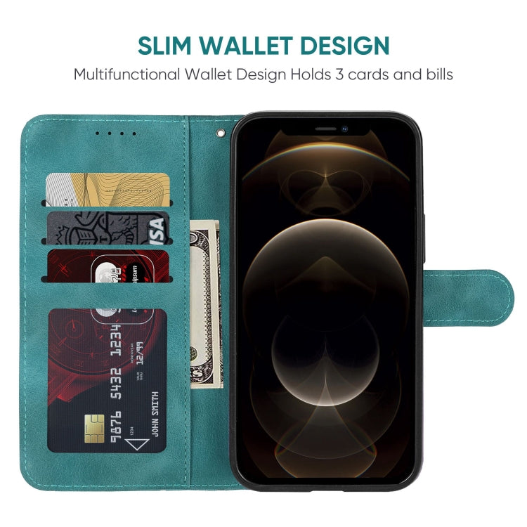 For iPhone 12 Pro Max Skin Feel Geometric Lines Leather Phone Case