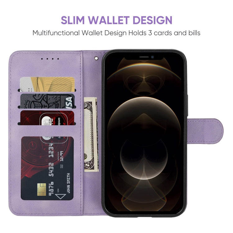 For iPhone 12 Pro Max Skin Feel Geometric Lines Leather Phone Case