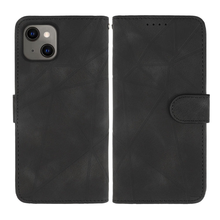 For iPhone 12 mini Skin Feel Geometric Lines Leather Phone Case