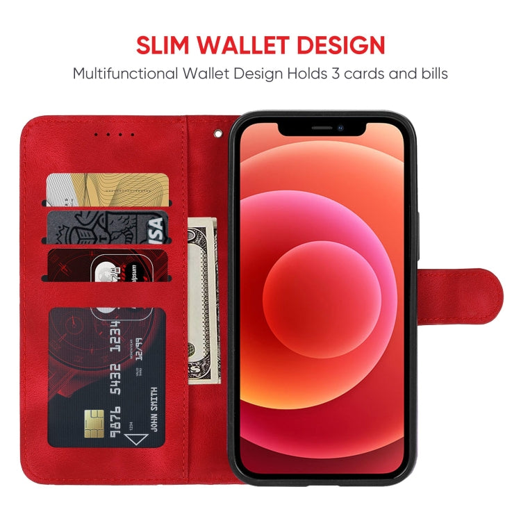 For iPhone 12 mini Skin Feel Geometric Lines Leather Phone Case