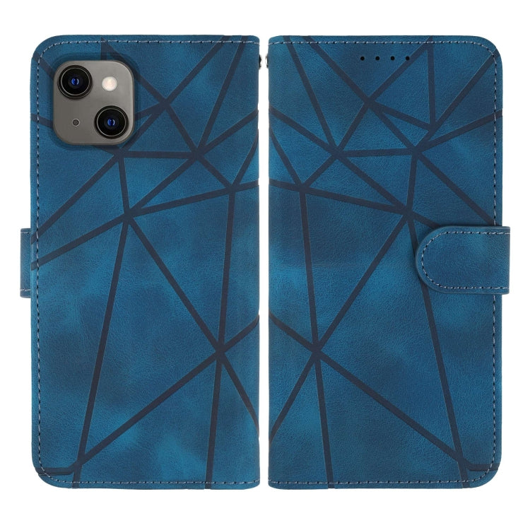 For iPhone 12 mini Skin Feel Geometric Lines Leather Phone Case