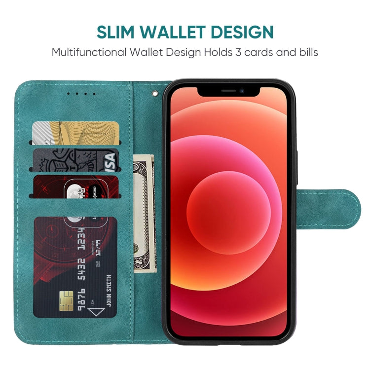 For iPhone 12 mini Skin Feel Geometric Lines Leather Phone Case
