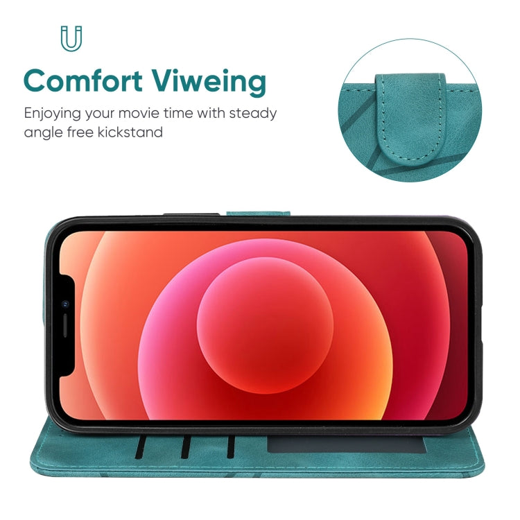 For iPhone 12 mini Skin Feel Geometric Lines Leather Phone Case