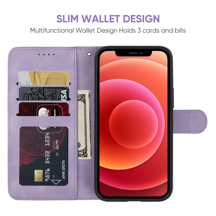 For iPhone 12 mini Skin Feel Geometric Lines Leather Phone Case