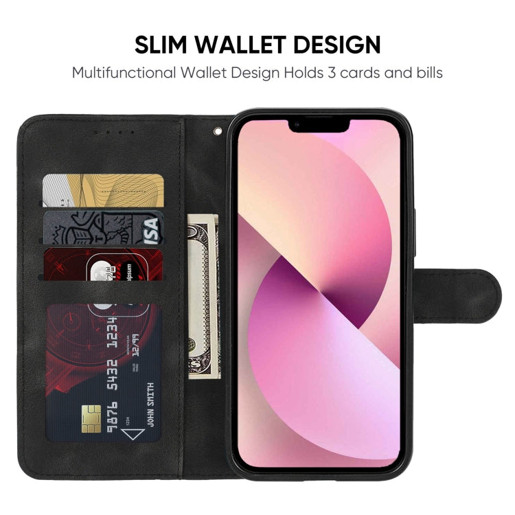 For iPhone 13 mini Skin Feel Geometric Lines Leather Phone Case