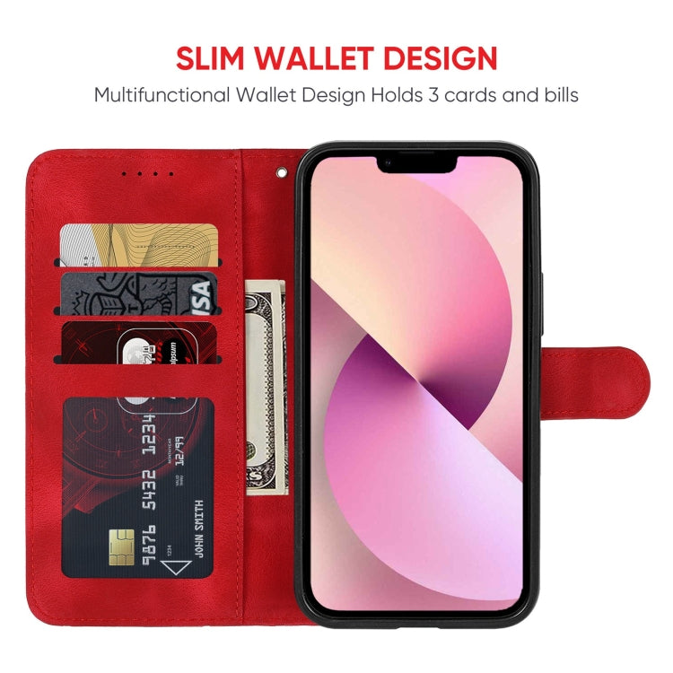 For iPhone 13 mini Skin Feel Geometric Lines Leather Phone Case