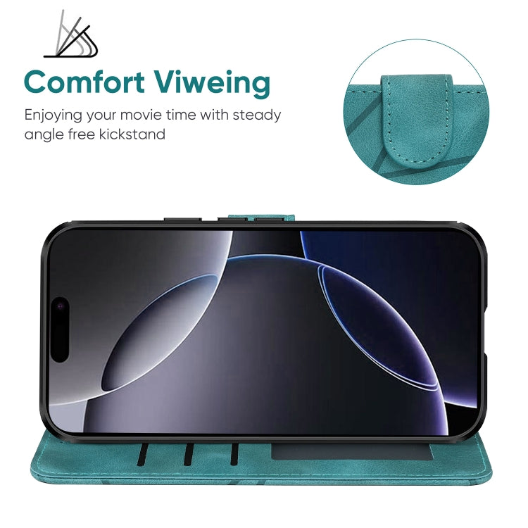 For iPhone 16 Pro Max Skin Feel Geometric Lines Leather Phone Case