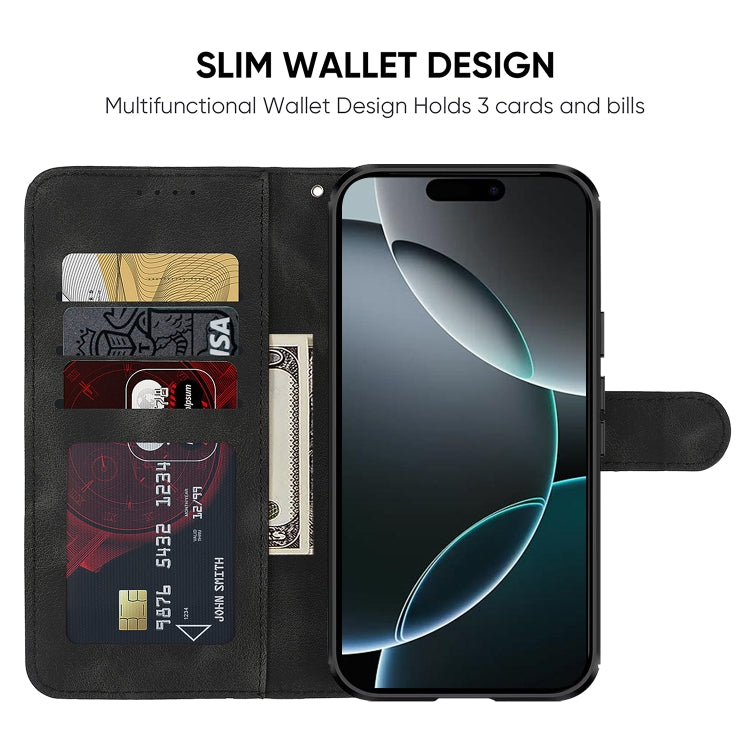 For iPhone 16 Pro Skin Feel Geometric Lines Leather Phone Case