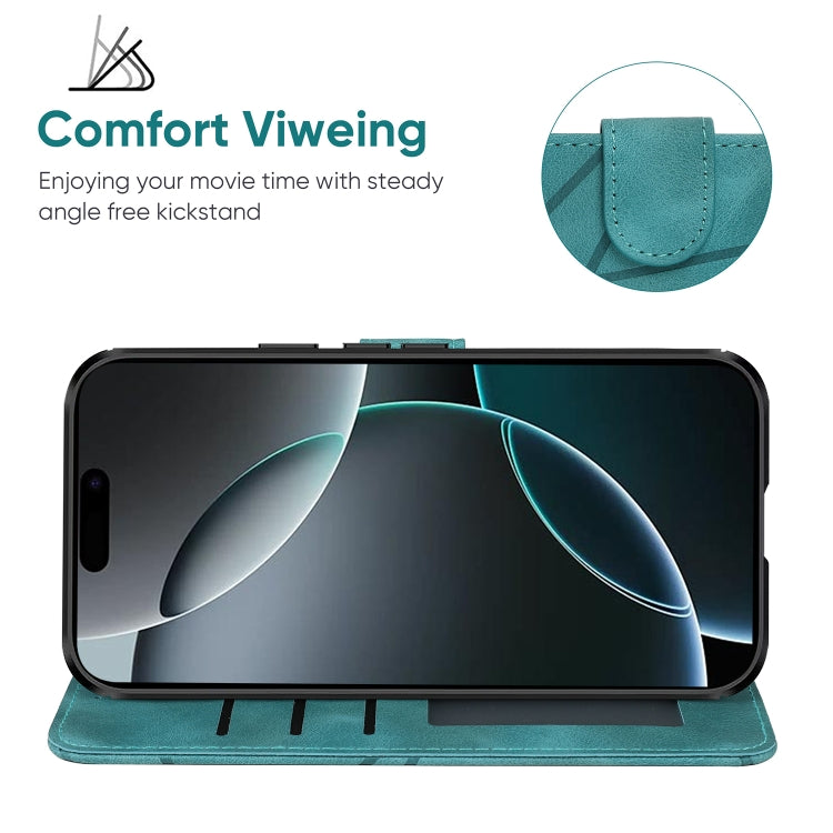 For iPhone 16 Pro Skin Feel Geometric Lines Leather Phone Case