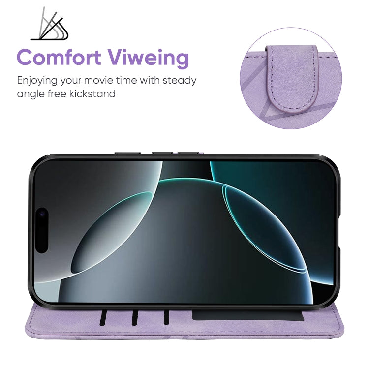 For iPhone 16 Pro Skin Feel Geometric Lines Leather Phone Case