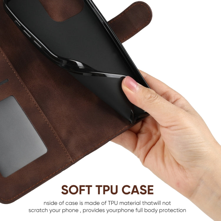 For iPhone 16 Skin Feel Geometric Lines Leather Phone Case
