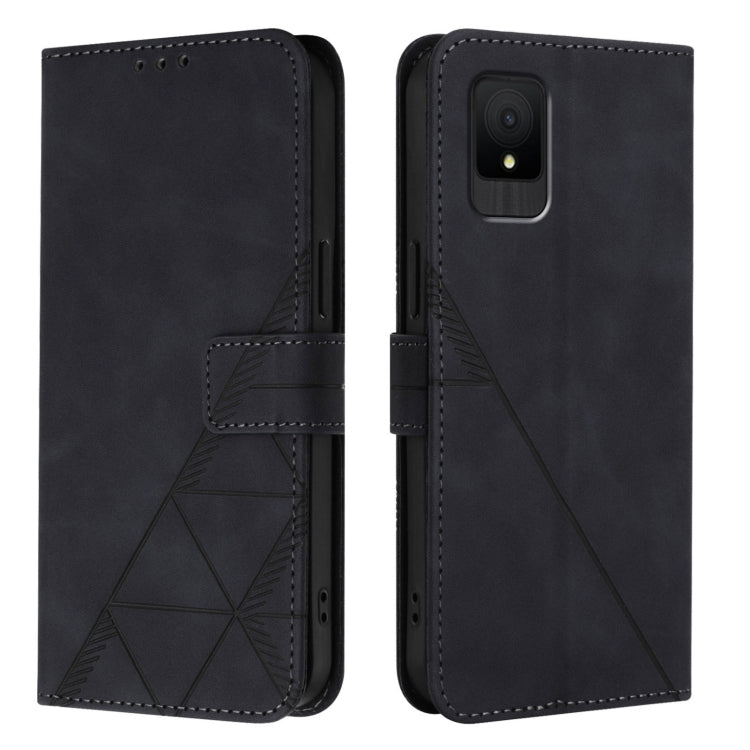 For TCL 502 Crossbody 3D Embossed Flip Leather Phone Case