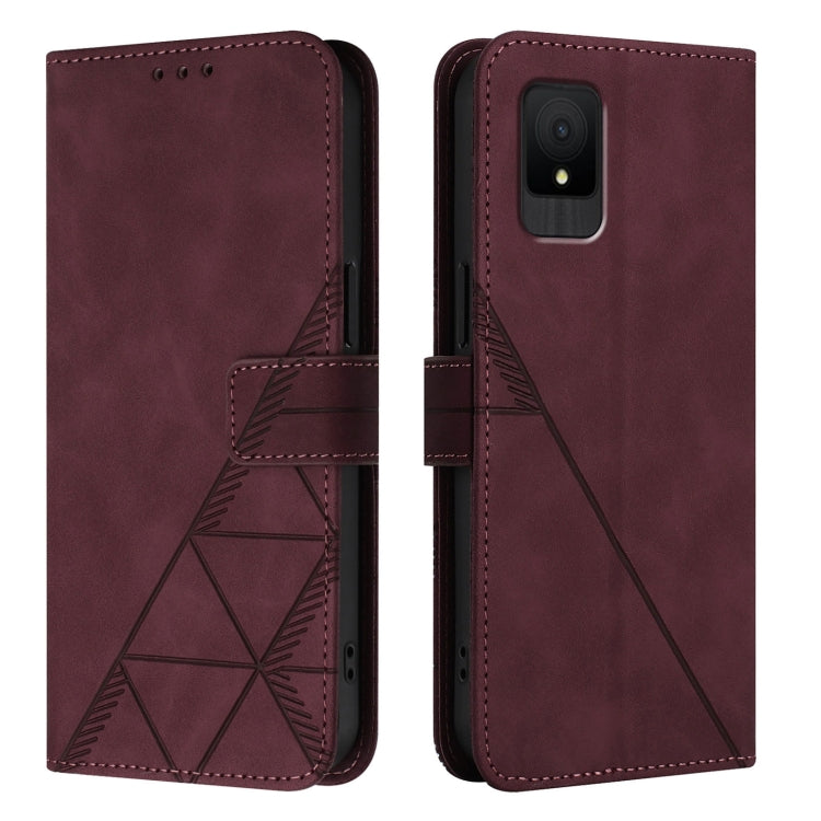 For TCL 502 Crossbody 3D Embossed Flip Leather Phone Case