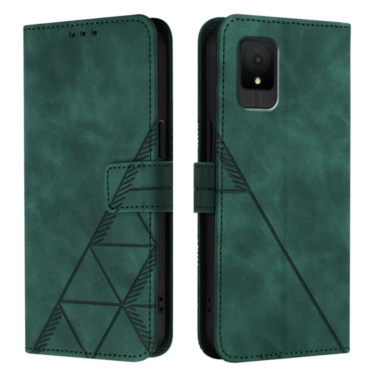 For TCL 502 Crossbody 3D Embossed Flip Leather Phone Case