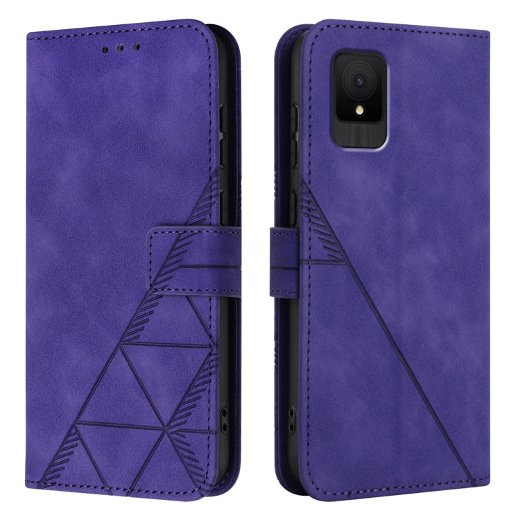 For TCL 502 Crossbody 3D Embossed Flip Leather Phone Case