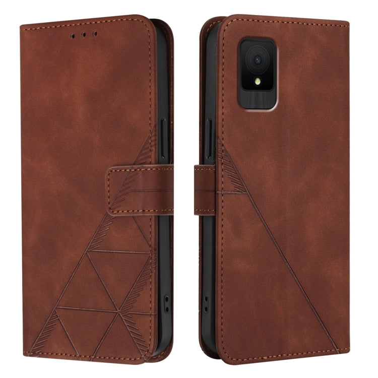 For TCL 502 Crossbody 3D Embossed Flip Leather Phone Case