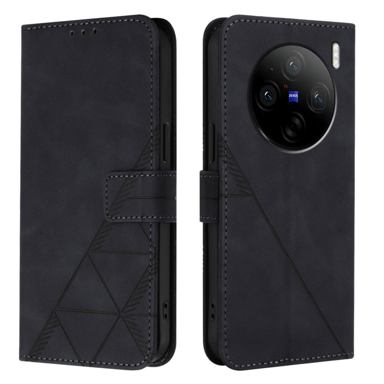 For vivo X100s Crossbody 3D Embossed Flip Leather Phone Case