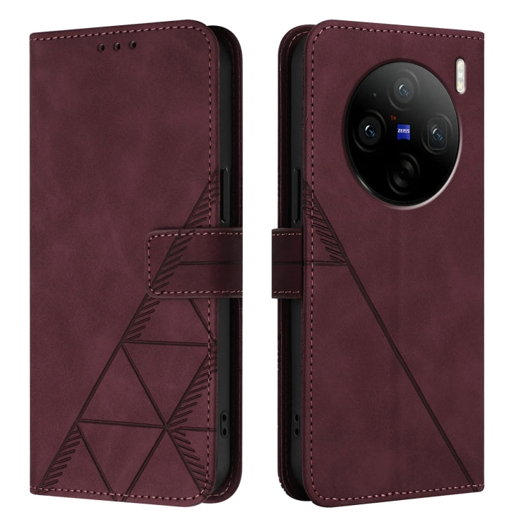For vivo X100s Crossbody 3D Embossed Flip Leather Phone Case