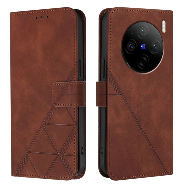 For vivo X100s Crossbody 3D Embossed Flip Leather Phone Case