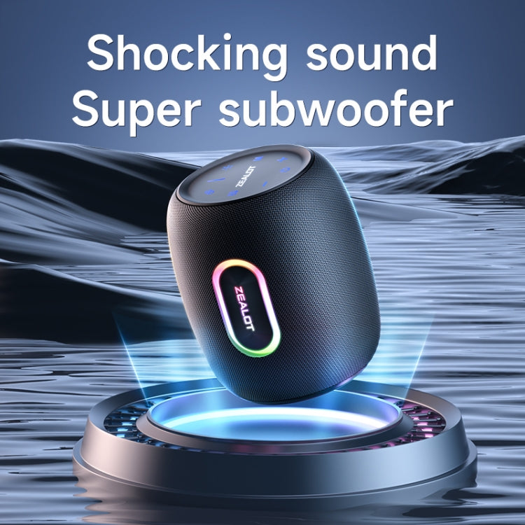 Zealot S64 Shocking Sound Super Subwoofer Bluetooth Speaker with RGB Light - Black