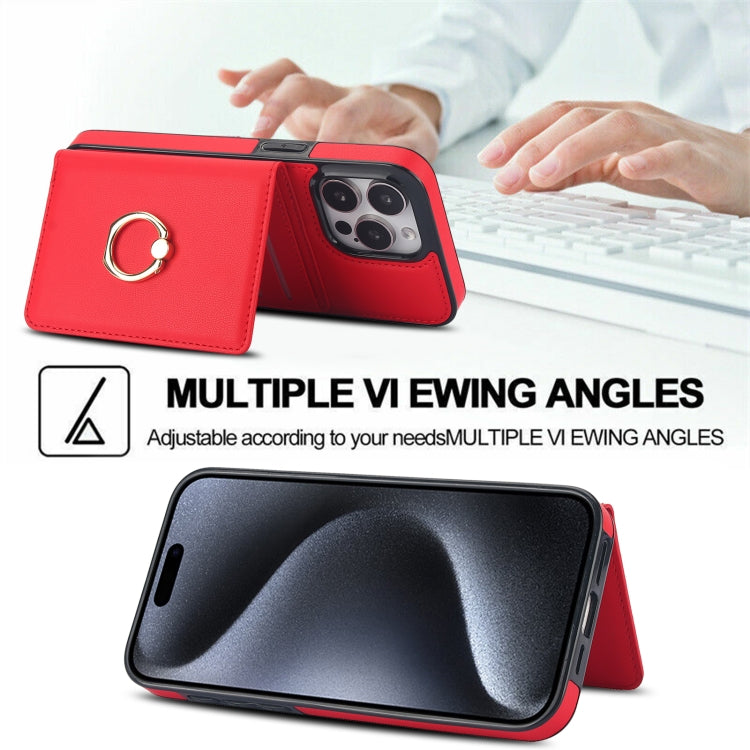For iPhone 15 Pro Max RFID Anti-theft Card Ring Holder Phone Case