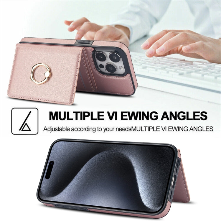 For iPhone 15 Pro Max RFID Anti-theft Card Ring Holder Phone Case